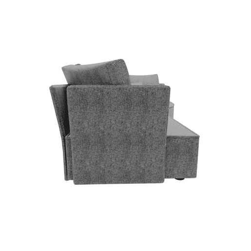 Chaise longue LUGANO direita 4 lugares tecido 3 cor cinza escuro