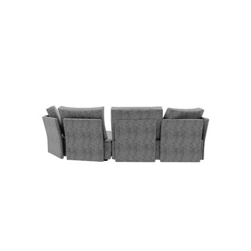 Chaise longue LUGANO direita 4 lugares tecido 3 cor cinza escuro