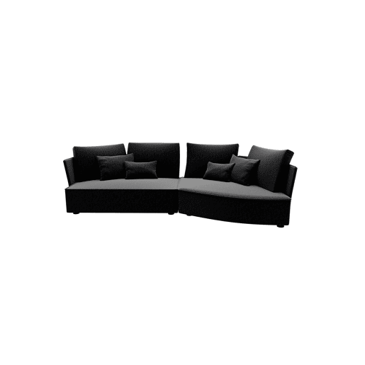 Chaise longue LUGANO direita 4 lugares tecido 3 cor antracite
