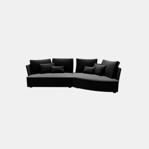 Chaise longue LUGANO direita 4 lugares tecido 3 cor antracite