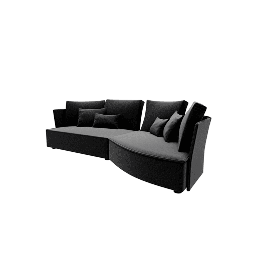 Chaise longue LUGANO direita 4 lugares tecido 3 cor antracite