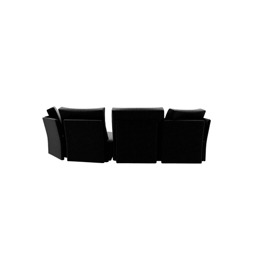 Chaise longue LUGANO direita 4 lugares tecido 3 cor antracite