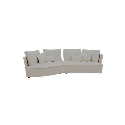 Chaise longue LUGANO esquerda 4 lugares tecido 1 cor bege