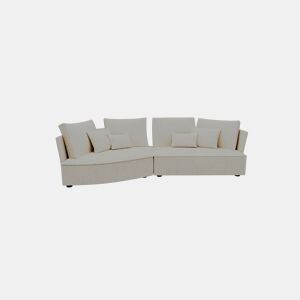 Chaise longue LUGANO esquerda 4 lugares tecido 1 cor bege