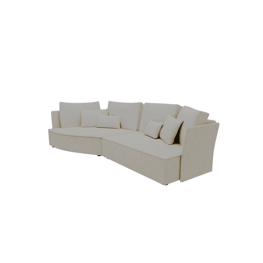 Chaise longue LUGANO esquerda 4 lugares tecido 1 cor bege