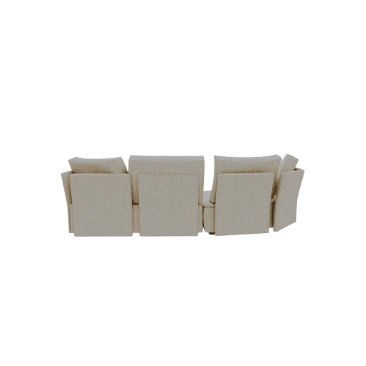 Chaise longue LUGANO esquerda 4 lugares tecido 1 cor bege