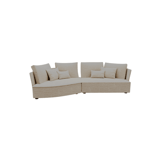 Chaise longue LUGANO esquerda 4 lugares tecido 1 cor vison Chaise longue LUGANO esquerda 4 lugares tecido 1 cor vison