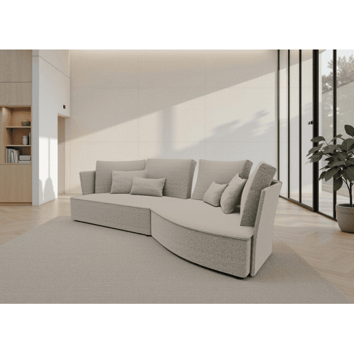 Chaise longue LUGANO esquerda 4 lugares tecido 1 cor vison Chaise longue LUGANO esquerda 4 lugares tecido 1 cor vison