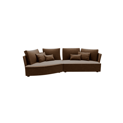 Chaise longue LUGANO esquerda 4 lugares tecido 1 cor castanho Chaise longue LUGANO esquerda 4 lugares tecido 1 cor castanho