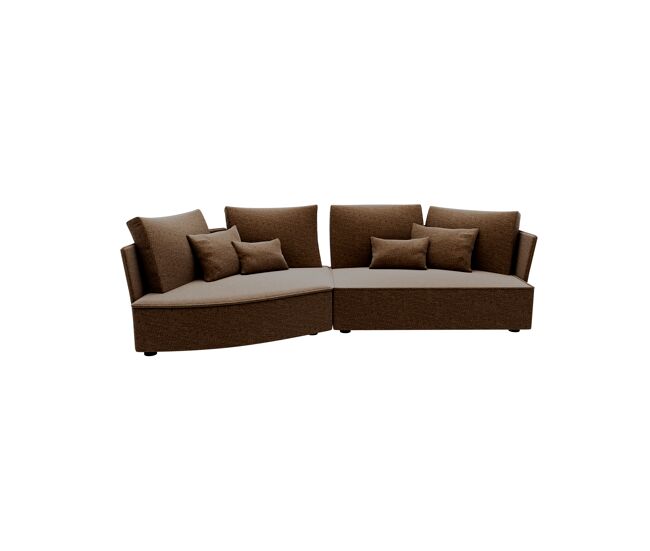 Chaise longue izquierda 4 plazas lugano tela 1 color marron
