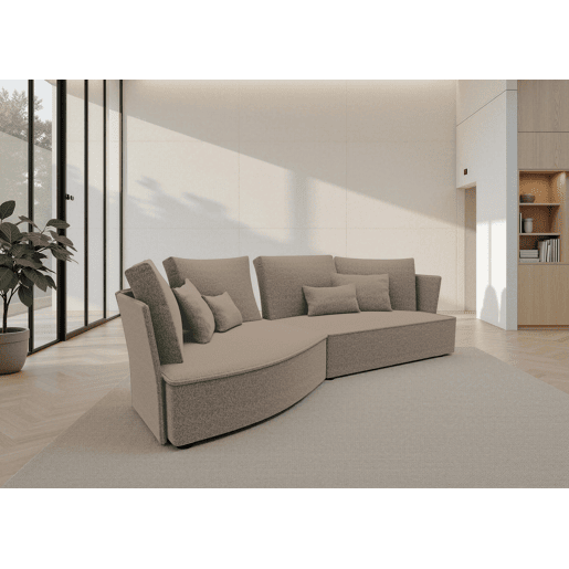 Chaise longue LUGANO esquerda 4 lugares tecido 1 cor castanho Chaise longue LUGANO esquerda 4 lugares tecido 1 cor castanho