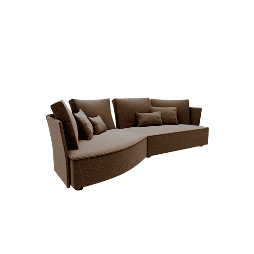 Chaise longue LUGANO esquerda 4 lugares tecido 1 cor castanho Chaise longue LUGANO esquerda 4 lugares tecido 1 cor castanho