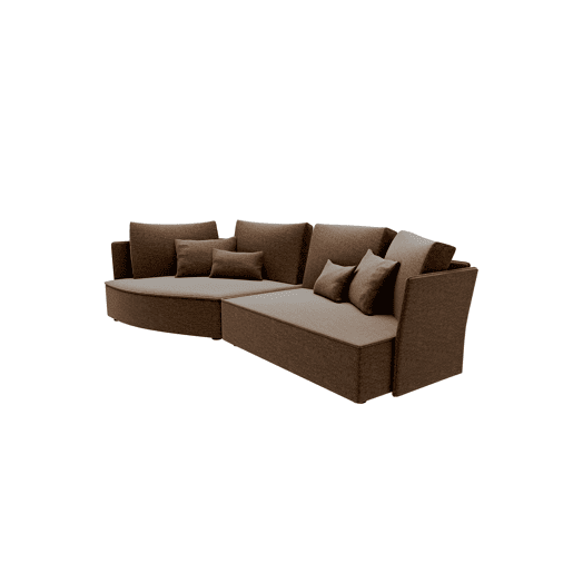 Chaise longue LUGANO esquerda 4 lugares tecido 1 cor castanho Chaise longue LUGANO esquerda 4 lugares tecido 1 cor castanho
