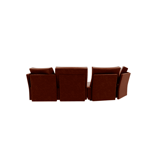 Chaise longue LUGANO esquerda 4 lugares tecido 1 cor terracota