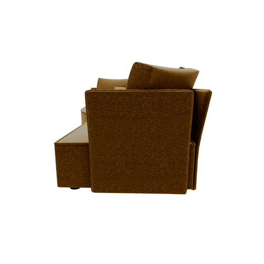 Chaise longue LUGANO esquerda 4 lugares tecido 1 cor mostarda