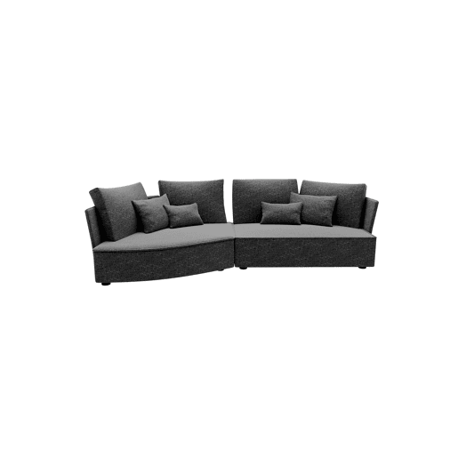 Chaise longue LUGANO esquerda 4 lugares tecido 1 cor verde