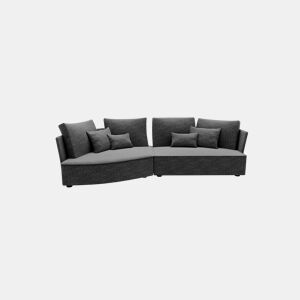 Chaise longue LUGANO esquerda 4 lugares tecido 1 cor verde