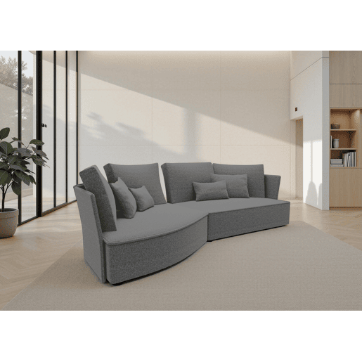 Chaise longue LUGANO esquerda 4 lugares tecido 1 cor verde