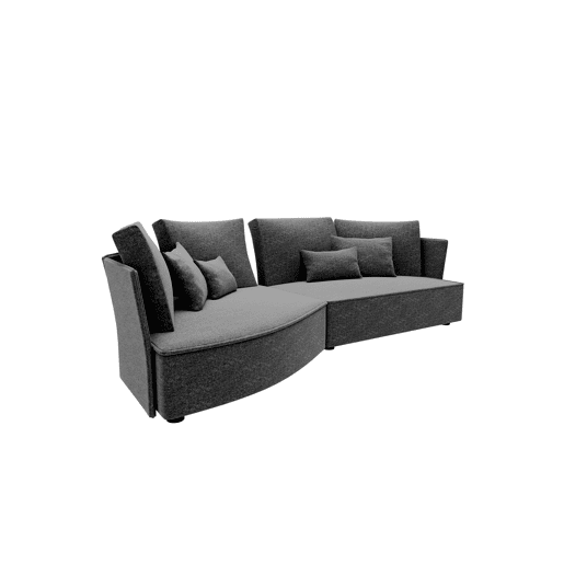 Chaise longue LUGANO esquerda 4 lugares tecido 1 cor verde
