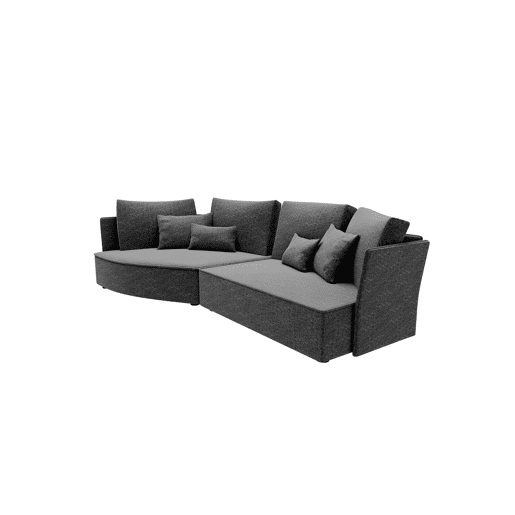 Chaise longue LUGANO esquerda 4 lugares tecido 1 cor verde