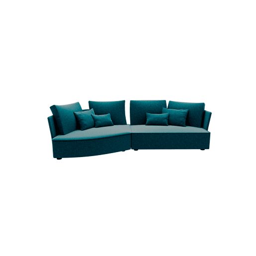 Chaise longue LUGANO esquerda 4 lugares tecido 1 cor azul turquesa Chaise longue LUGANO esquerda 4 lugares tecido 1 cor azul turquesa