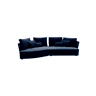 Chaise longue LUGANO esquerda 4 lugares tecido 1 cor azul