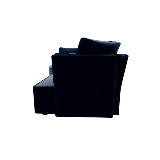 Chaise longue LUGANO esquerda 4 lugares tecido 1 cor azul