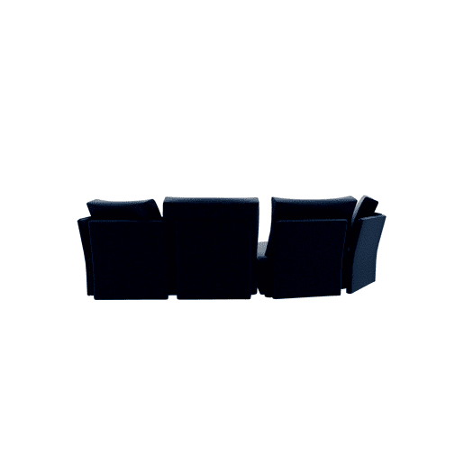 Chaise longue LUGANO esquerda 4 lugares tecido 1 cor azul
