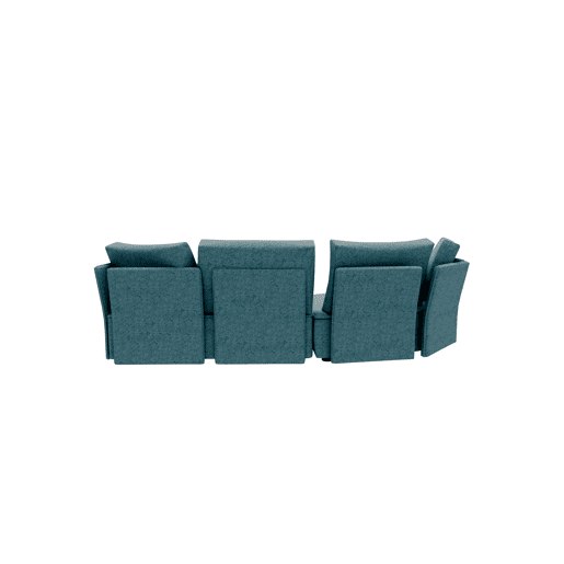 Chaise longue LUGANO esquerda 4 lugares tecido 1 cor azul claro