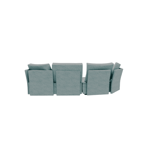 Chaise longue LUGANO esquerda 4 lugares tecido 1 cor cinza claro