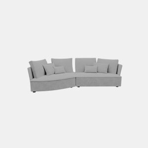 Chaise longue LUGANO esquerda 4 lugares tecido 1 cor cinza