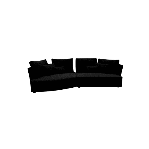 Chaise longue LUGANO esquerda 4 lugares tecido 1 cor antracite