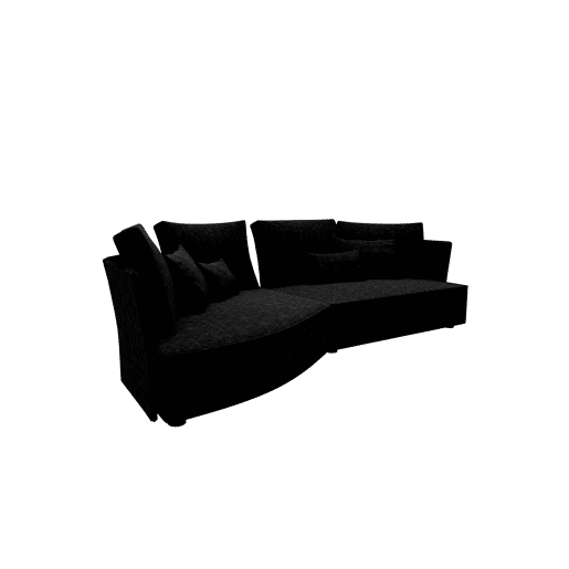 Chaise longue LUGANO esquerda 4 lugares tecido 1 cor antracite