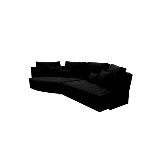 Chaise longue LUGANO esquerda 4 lugares tecido 1 cor antracite