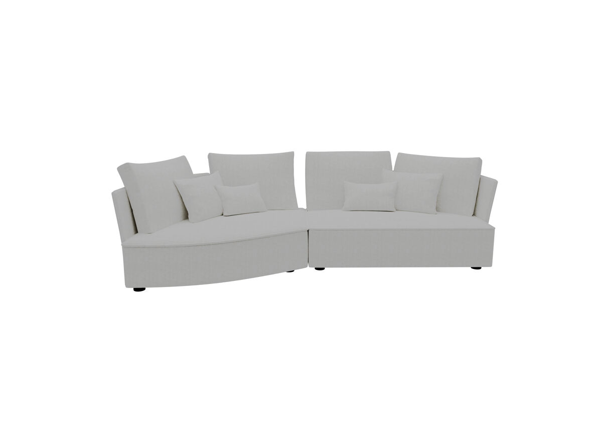 Chaise longue 4 plazas LUGANO tela 2 Blanco