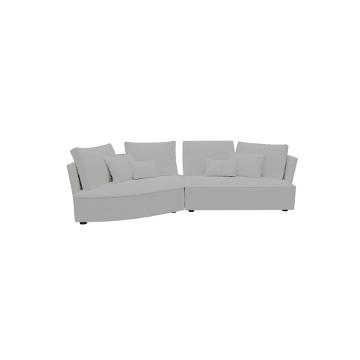 Chaise longue LUGANO esquerda 4 lugares tecido 2 cor branco