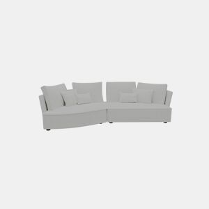 Chaise longue LUGANO esquerda 4 lugares tecido 2 cor branco