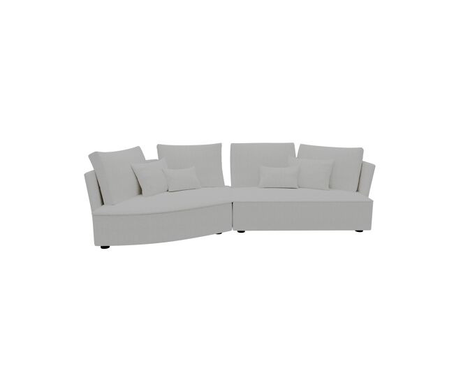 Chaise longue izquierda 4 plazas lugano tela 2 color blanco