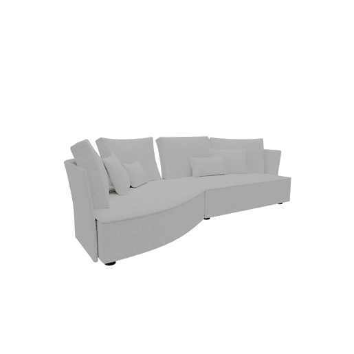 Chaise longue LUGANO esquerda 4 lugares tecido 2 cor branco