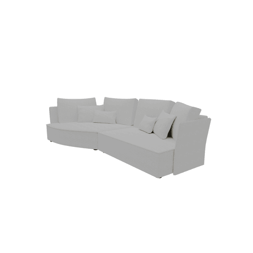 Chaise longue LUGANO esquerda 4 lugares tecido 2 cor branco