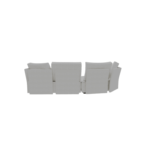Chaise longue LUGANO esquerda 4 lugares tecido 2 cor branco