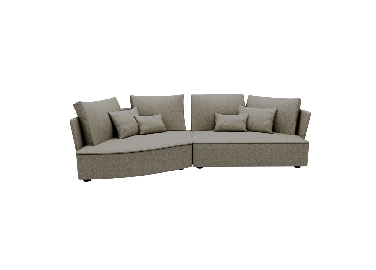 Chaise longue 4 plazas LUGANO tela 2 Beige