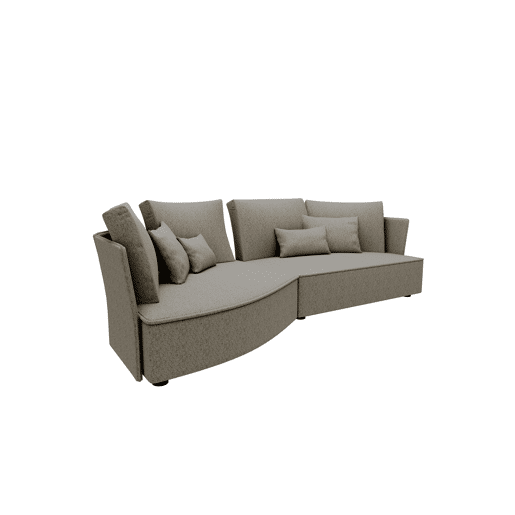 Chaise longue LUGANO esquerda 4 lugares tecido 2 cor bege