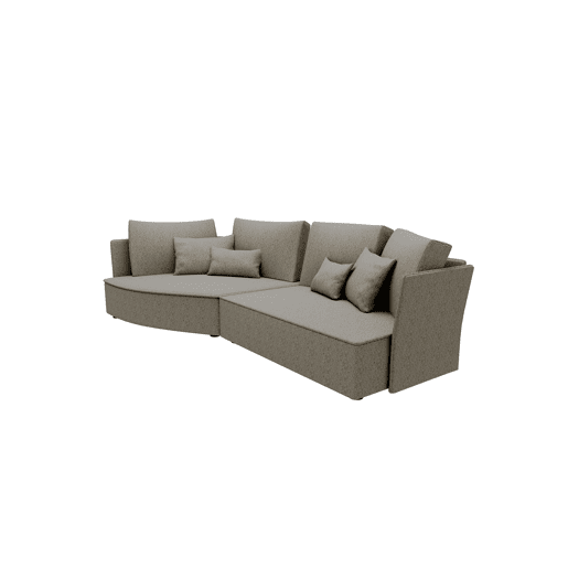 Chaise longue LUGANO esquerda 4 lugares tecido 2 cor bege