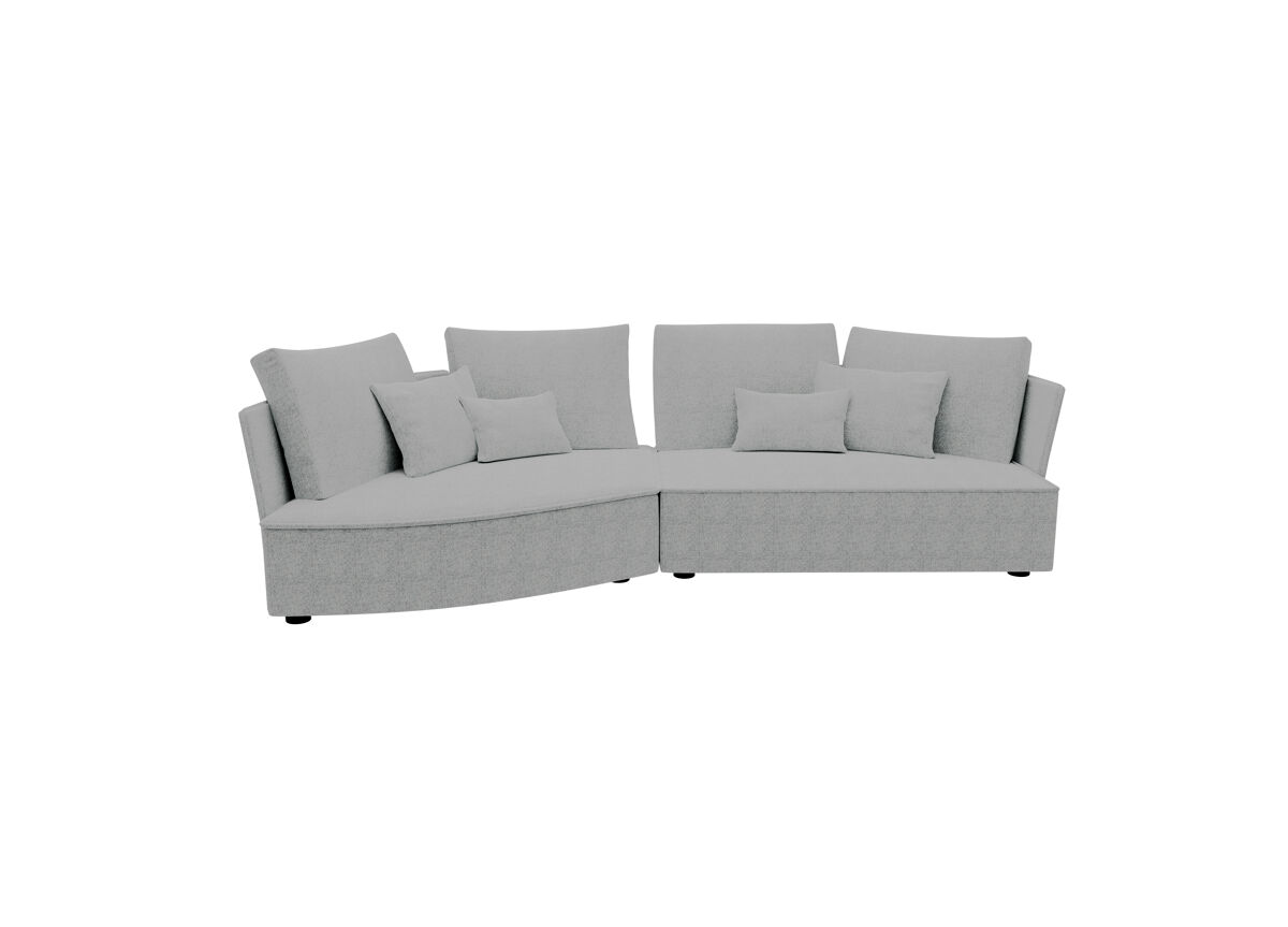 Chaise longue 4 plazas LUGANO tela 2 Visón