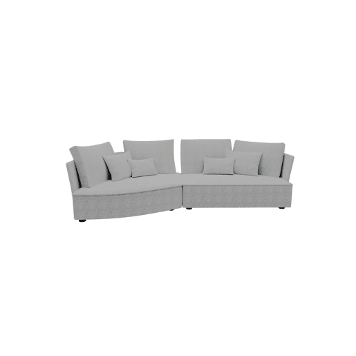 Chaise longue LUGANO esquerda 4 lugares tecido 2 cor vison