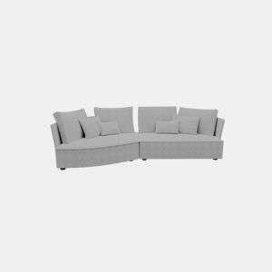 Chaise longue LUGANO esquerda 4 lugares tecido 2 cor vison