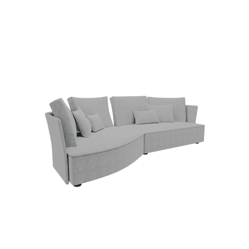 Chaise longue LUGANO esquerda 4 lugares tecido 2 cor vison