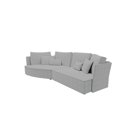 Chaise longue LUGANO esquerda 4 lugares tecido 2 cor vison