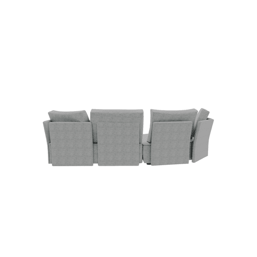 Chaise longue LUGANO esquerda 4 lugares tecido 2 cor vison